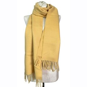 Australian Alpaca Yellow‎ Fringe Oblong Scarf One Size